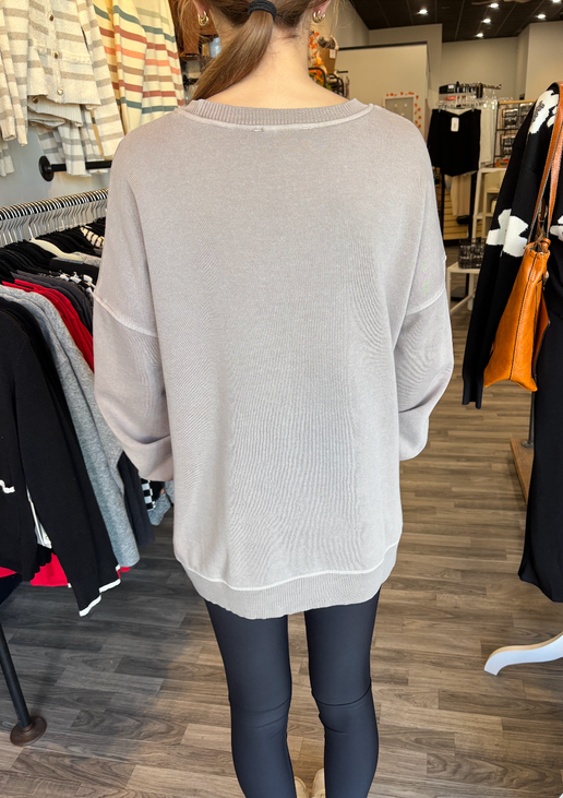 Ash Mocha Hi-Low Pullover