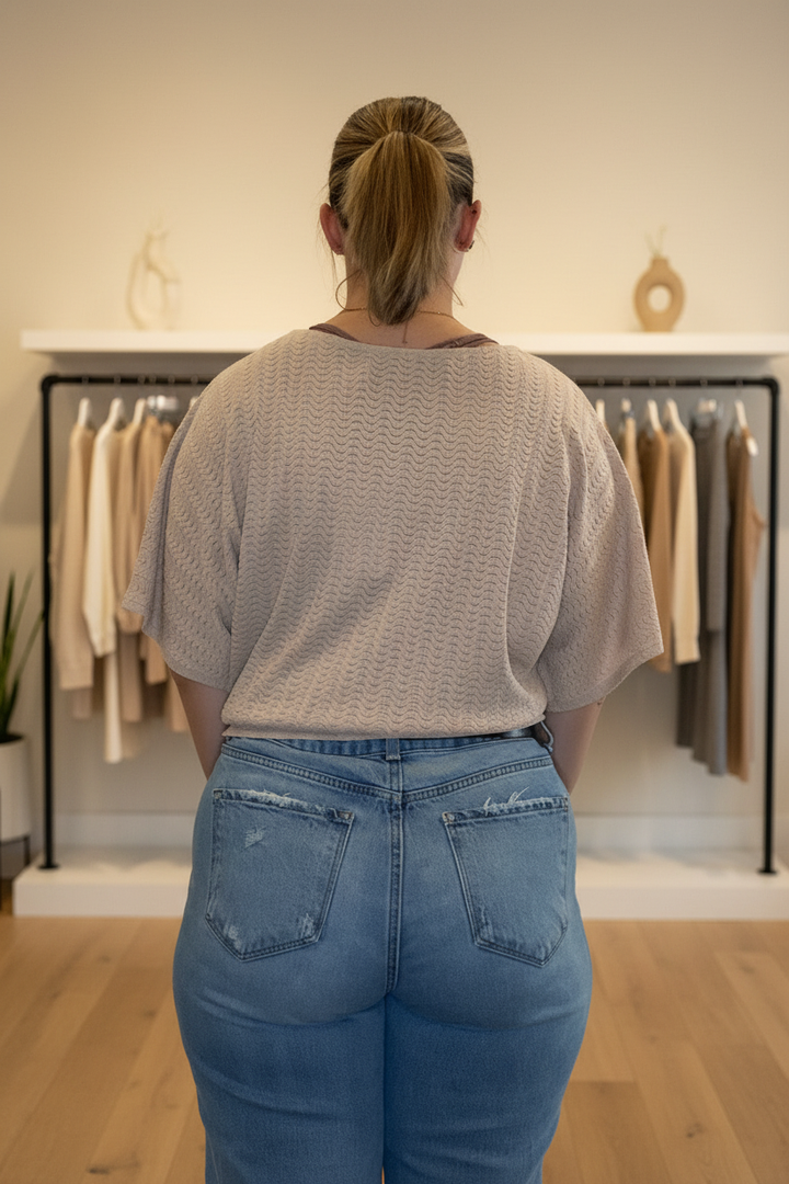 Taupe Knit Top - Back Boutique