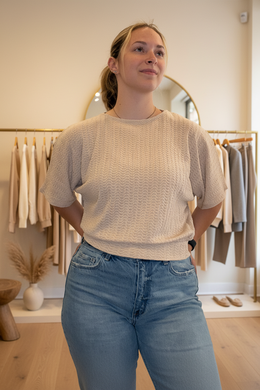 Taupe Knit Top - Front Boutique