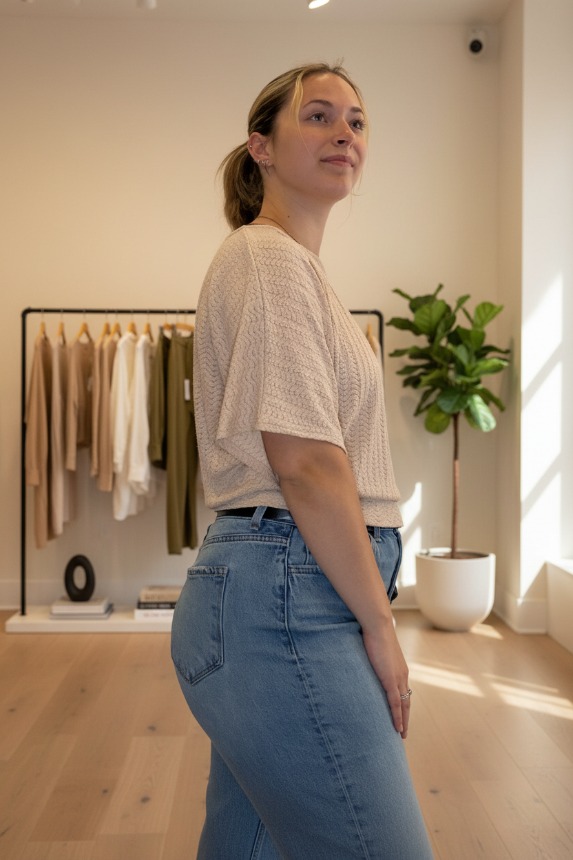 Taupe Knit Top - Side Boutique