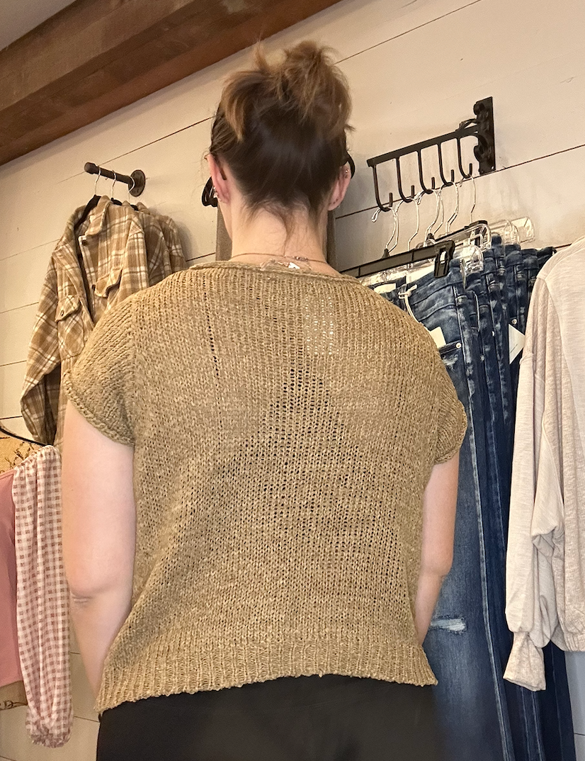 Lightweight Short Sleeve Sweater Top