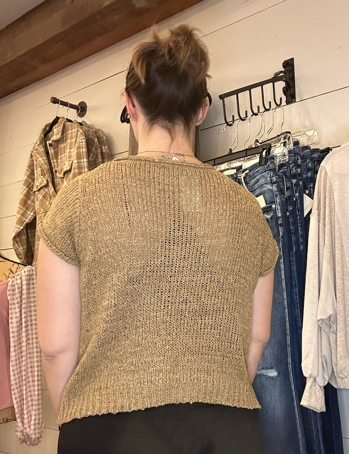 Lightweight Short Sleeve Sweater Top