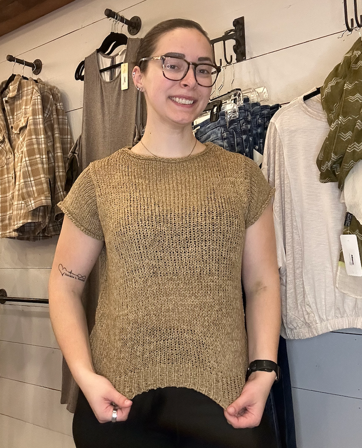 Lightweight Short Sleeve Sweater Top
