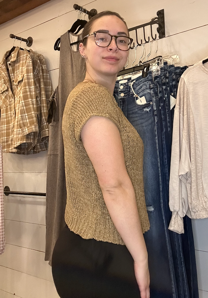 Lightweight Short Sleeve Sweater Top