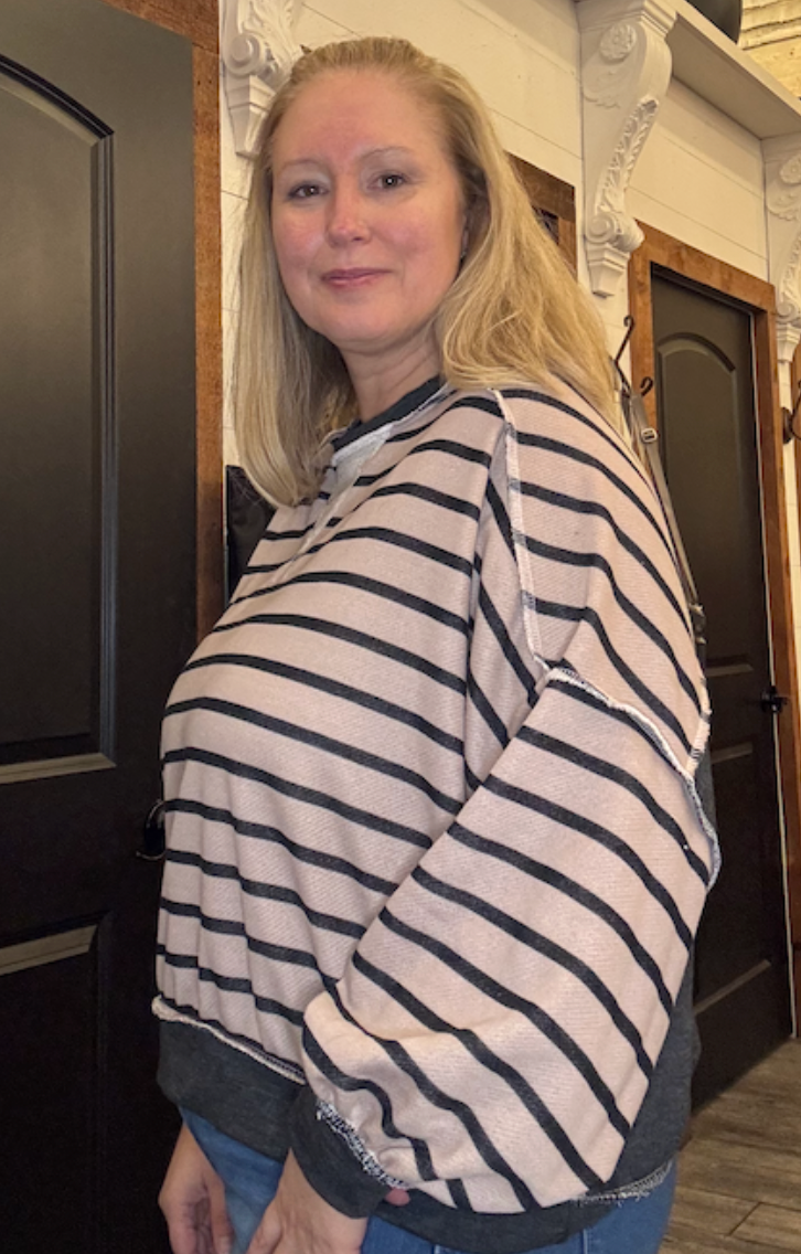 Crew Neck Loose Fit Pullover Knit Top