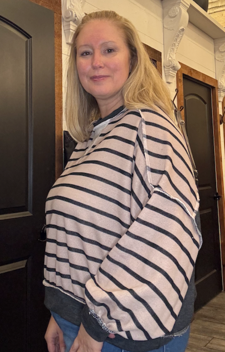 Crew Neck Loose Fit Pullover Knit Top