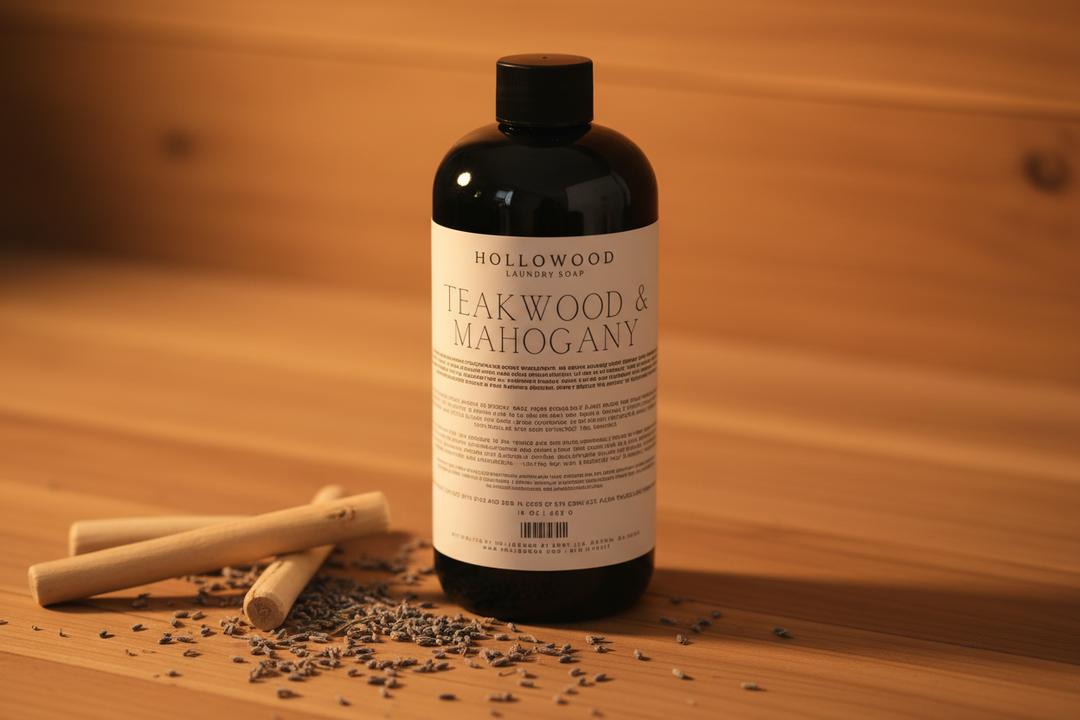 Teakwood & Mahogany on Warm Wood Surface