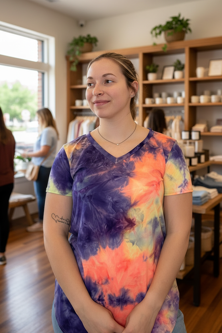 Tie-Dye Tee - Front - Boutique Background