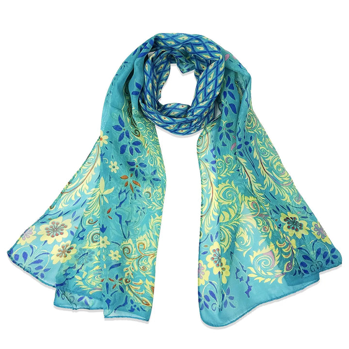 Turquoise Peacock Lightweight Fashion Scarf