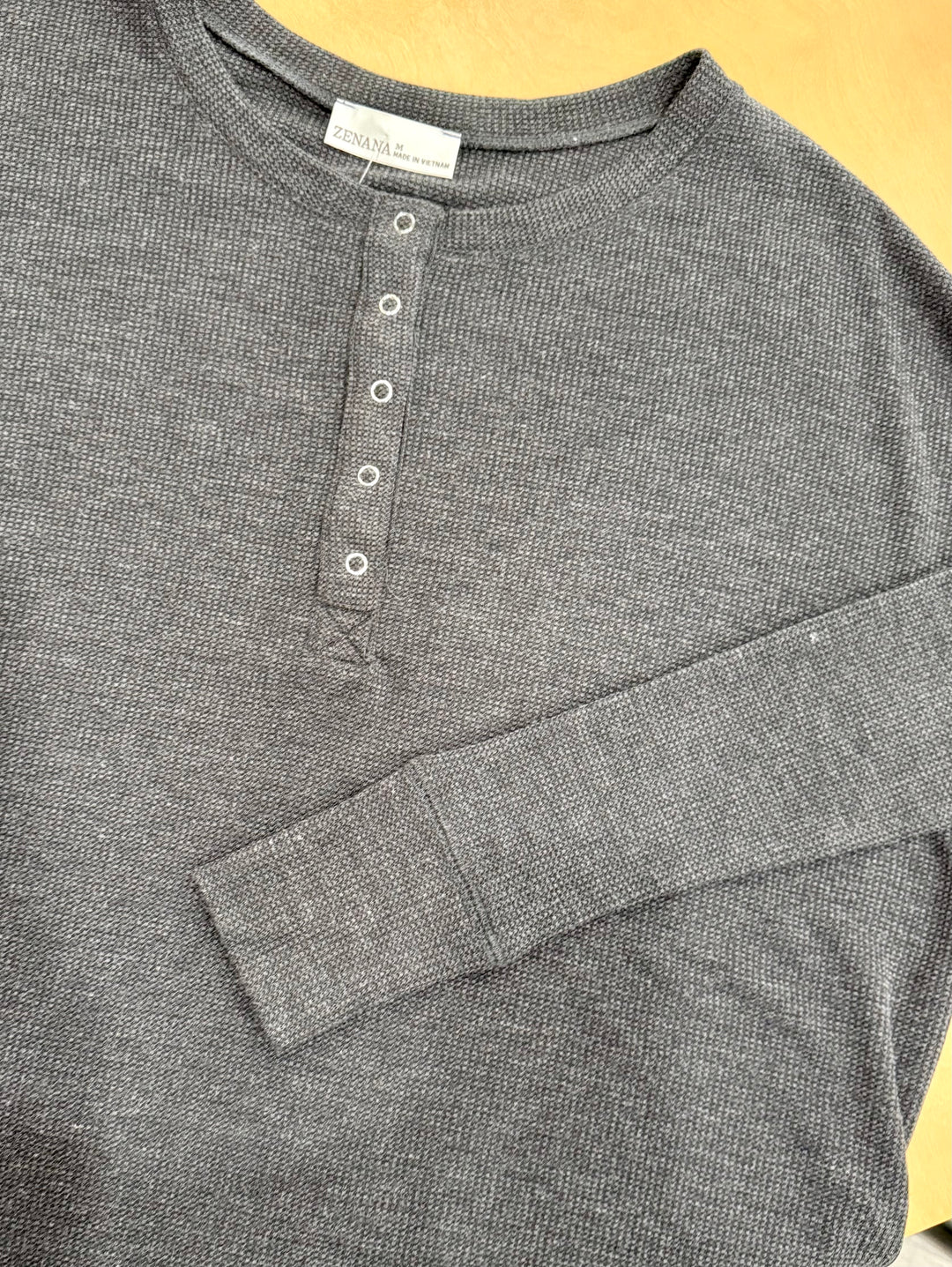 Black Waffle Henley Tee