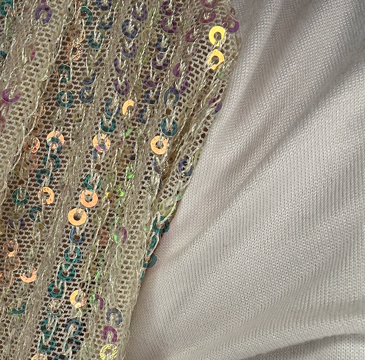 Solid Top With Sequins Detailed Sleeves