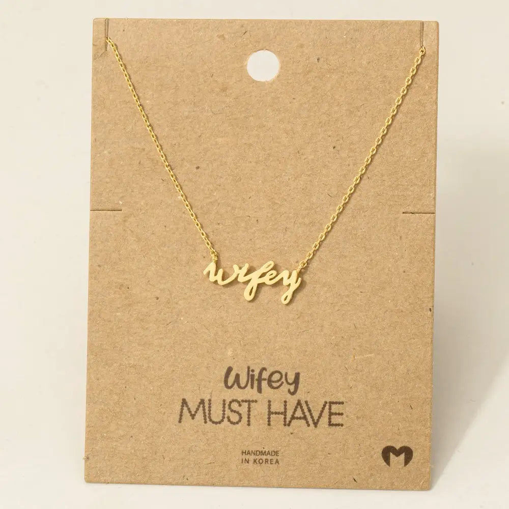Wifey Handwritten Pendant Necklace