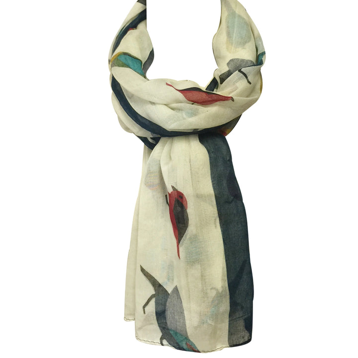 Bird Print Lightweight Fashion Scarf