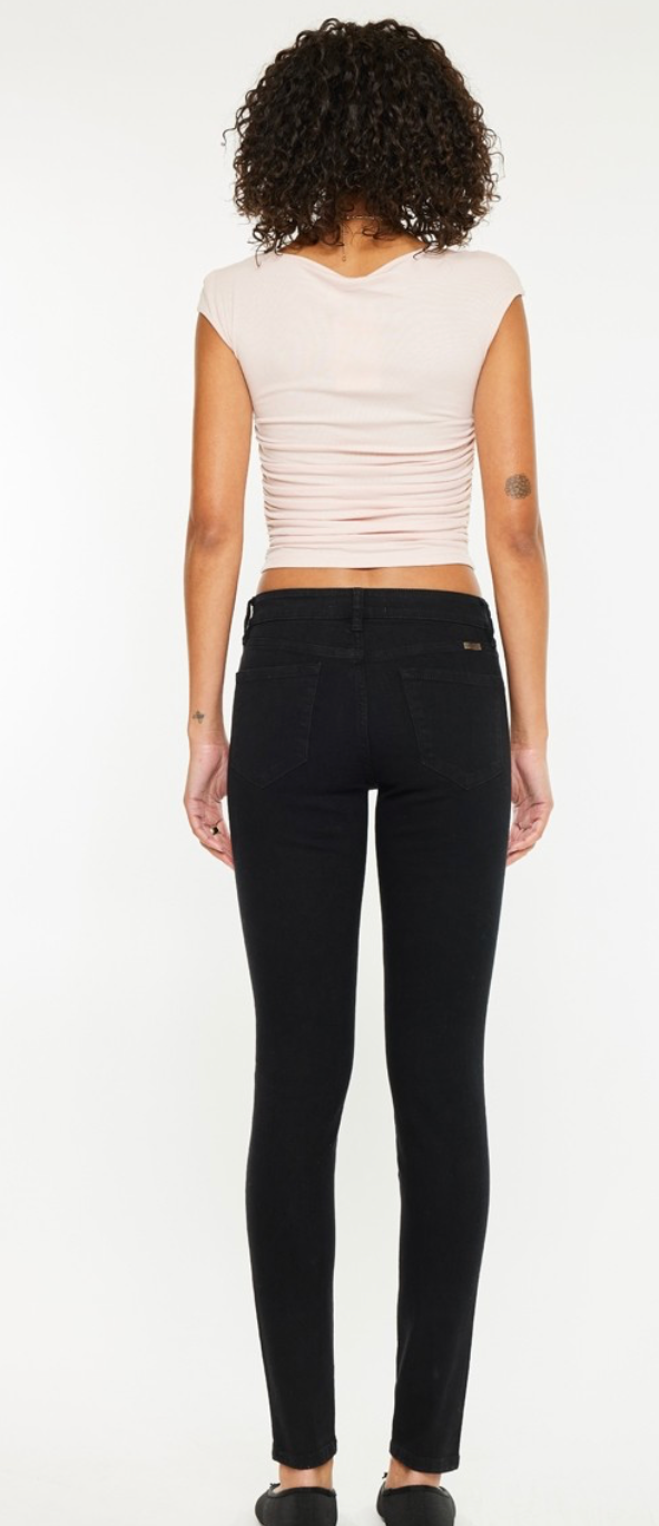 Black Mid Rise Super Skinny Jeans