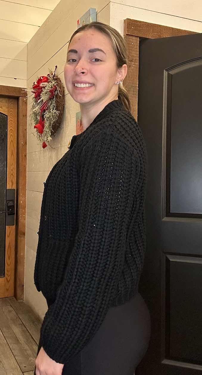 Chunky Knit Cardigan With Gold Buttons
