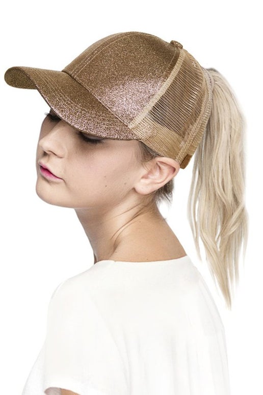 C.C Glitter Ponytail Baseball Cap