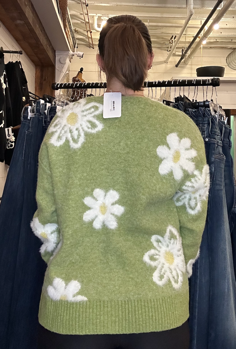 Floral Button Front Soft Sweater Cardigan