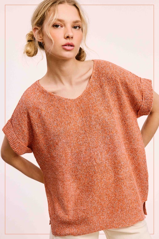 Short Sleeve Lightweight Sweater Top