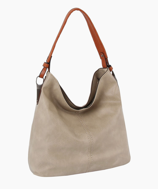 Grey Daily Soft Leather Hobo Bag
