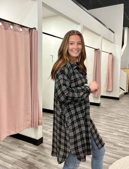 Long Button Down Brushed Shacket