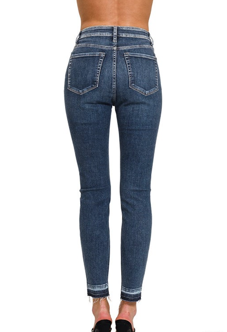 High Rise Cropped Skinny Denim Pants