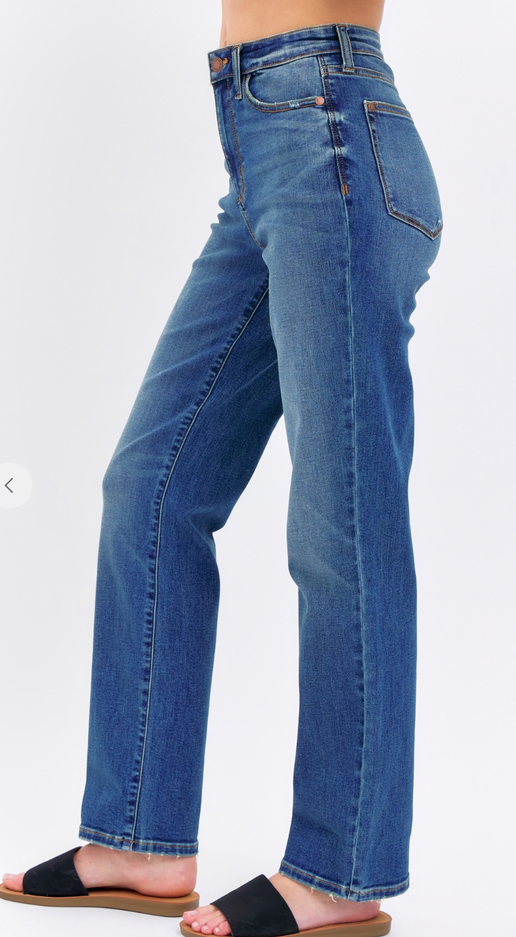 High Waisted Straight Fit Jeans
