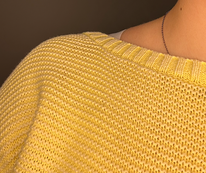 Short Dolman Sleeve Washed Knit Top